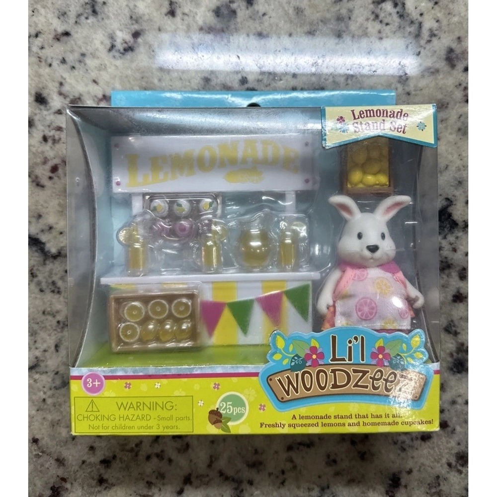 New Lil Woodzeez Lemonade Stand Set Rabbit Bunny Play Set